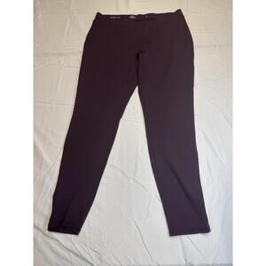 St Johns Bay Women Pull On Stretch Pants Sz M Purple W/ Tummy Control Back Pocks